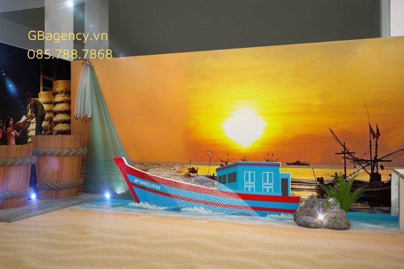 Thiết kế thi công gian hàng triển lãm thực tế tại GB