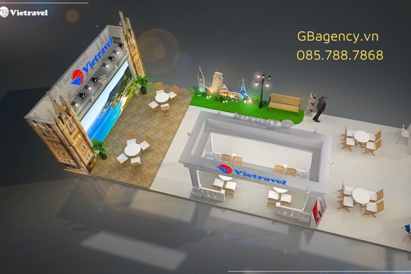 Thiết kế thi công gian hàng triển lãm thực tế tại GB