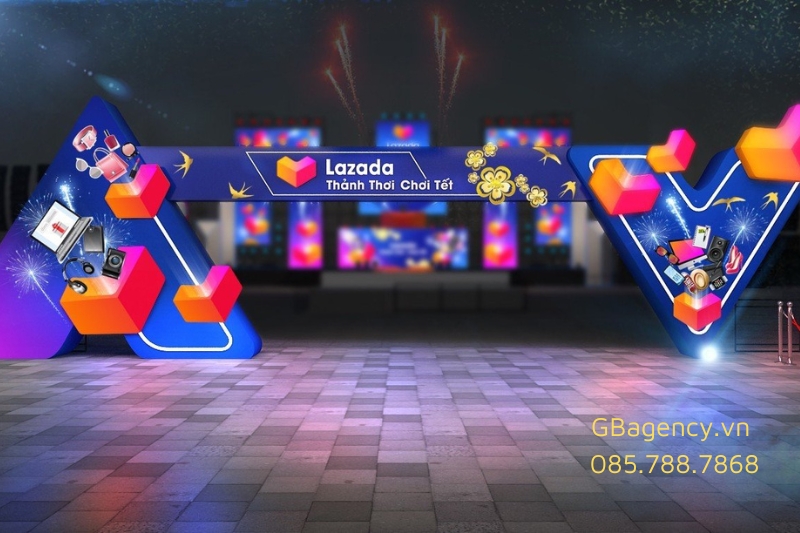 Thiết kế thi công gian hàng triển lãm thực tế tại GB