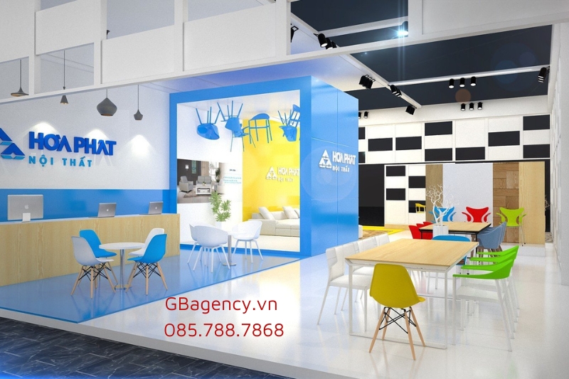 Thiết kế thi công gian hàng triển lãm thực tế tại GB
