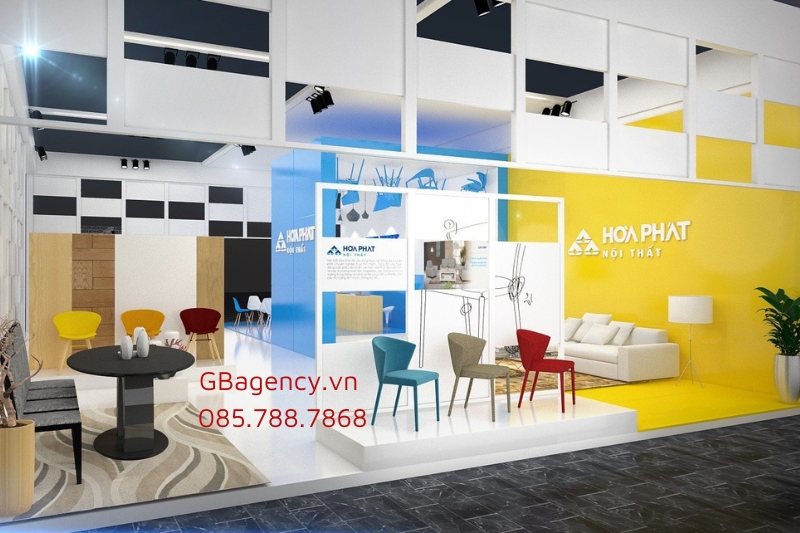 Thiết kế thi công gian hàng triển lãm thực tế tại GB