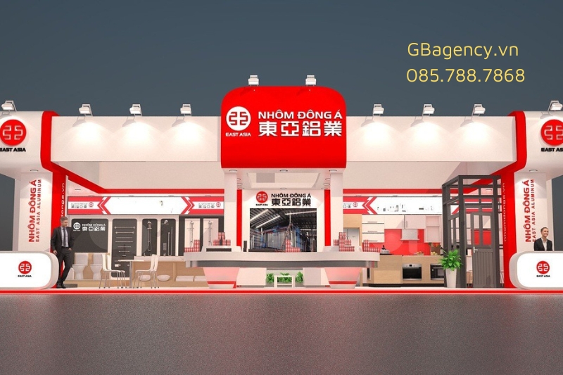 Thiết kế thi công gian hàng triển lãm thực tế tại GB