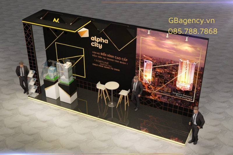 Thiết kế thi công gian hàng triển lãm thực tế tại GB