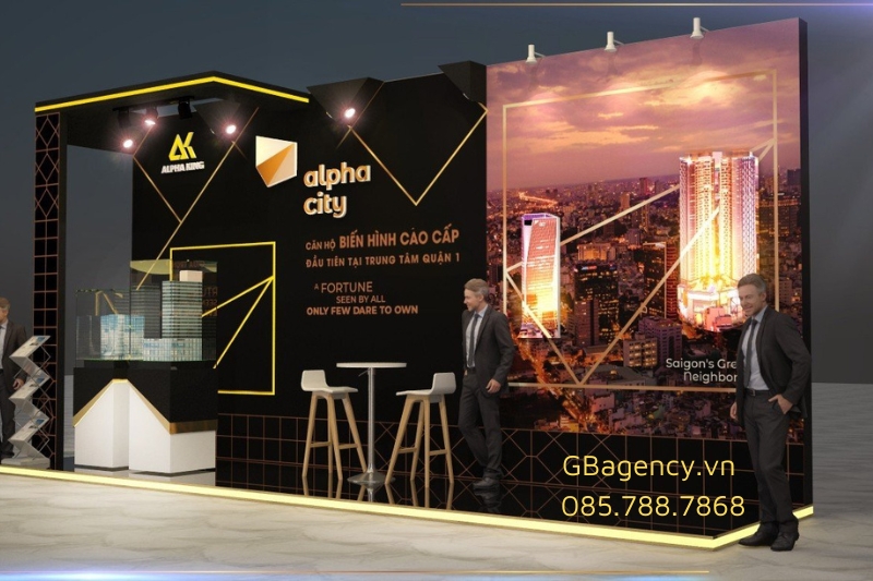 Thiết kế thi công gian hàng triển lãm thực tế tại GB