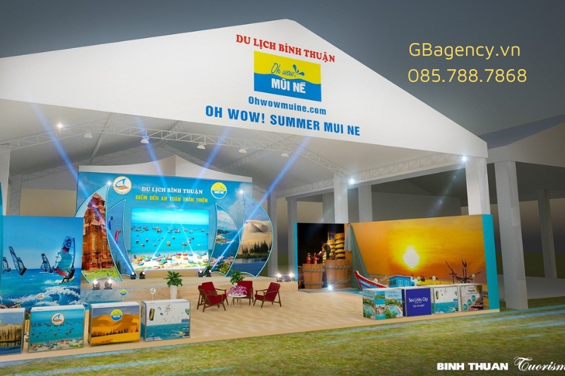 Thiết kế thi công gian hàng triển lãm thực tế tại GB