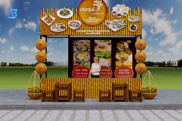 Top 3 mẫu trang trí gian hàng ẩm thực thu hút bắt - ấn tượng 