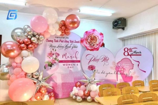 Mẫu Backdrop ấn tượng cho ngày Quốc Tế Phụ Nữ 8/3